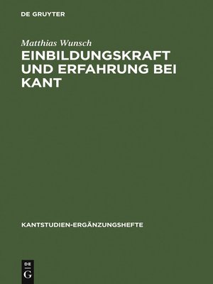 cover image of Einbildungskraft und Erfahrung bei Kant